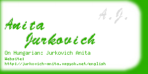 anita jurkovich business card